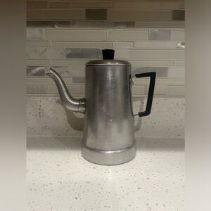 French vintage aluminium coffee maker 20th century